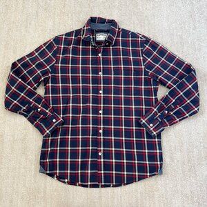 Express Plaid Slim Fit Soft Wash Cotton Button Down Long Sleeve Shirt M